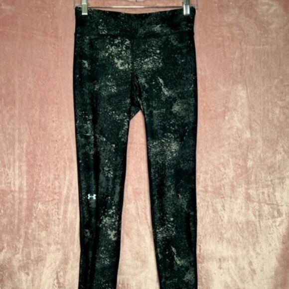 Womens Grey Black Under Armour Workout Leggings Size M - Picture 1 of 8